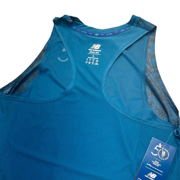 New Balance NYC Marathon Printed Impact Run Fashion Tank Top Rogue Wave - Picture 8 of 12